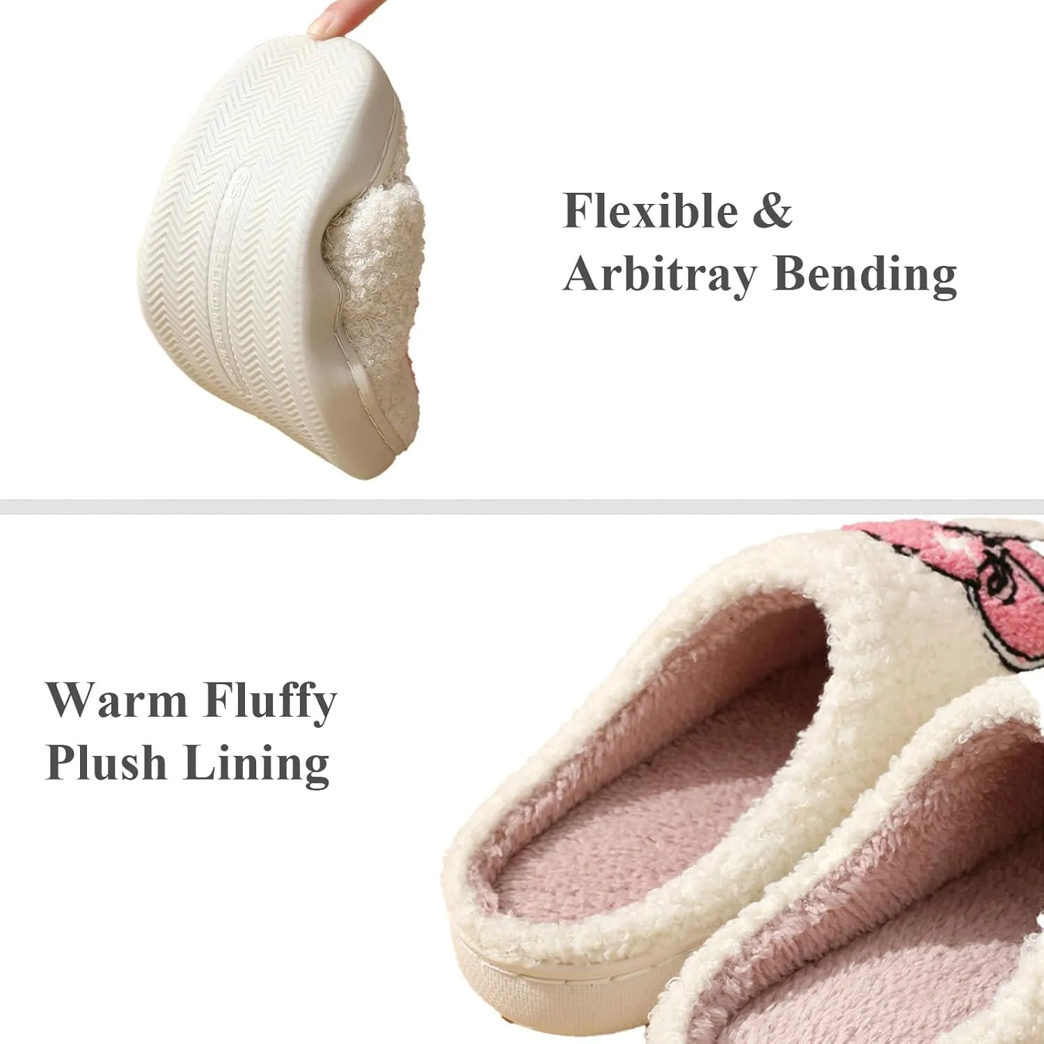 Womens Mens Slip on House Slippers Memory Foam Slippers Scuff Outdoor Indoor Warm Plush Bedroom Shoes