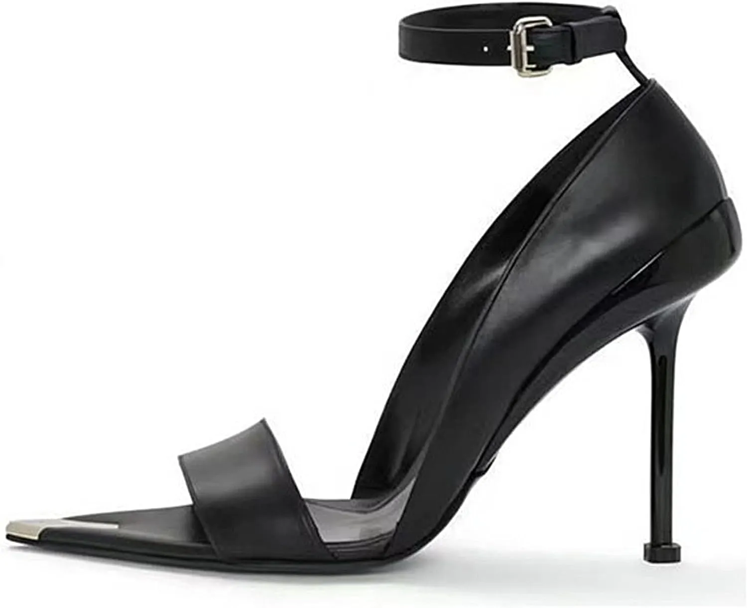 Women's Open Toe Stiletto High Heels 3.35 Inch Ankle Strap Heeled Sandals Strappy Buckle Sandal for Women Dressy Comfortable Work Pump