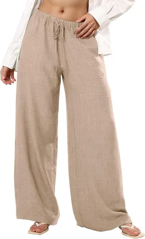 Womens Pants Formal Straight Slacks Wide Leg Baggy Fashion Pants High Waist Casual Trousers with Pockets