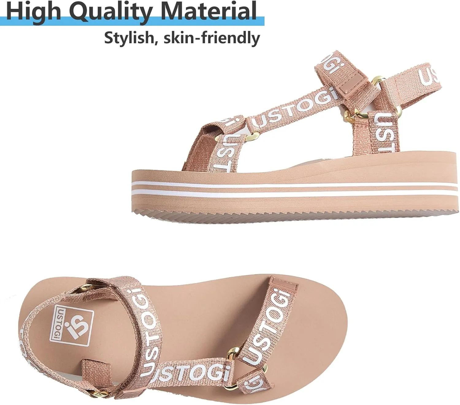 Women's Platform Sport Sandals for women Arch Support Hiking Walking Athletic Beach Water Sandal Outdoor Orthotic Adjustable Lightweight Comfortable Summer Cushion Cute sandalias de mujer