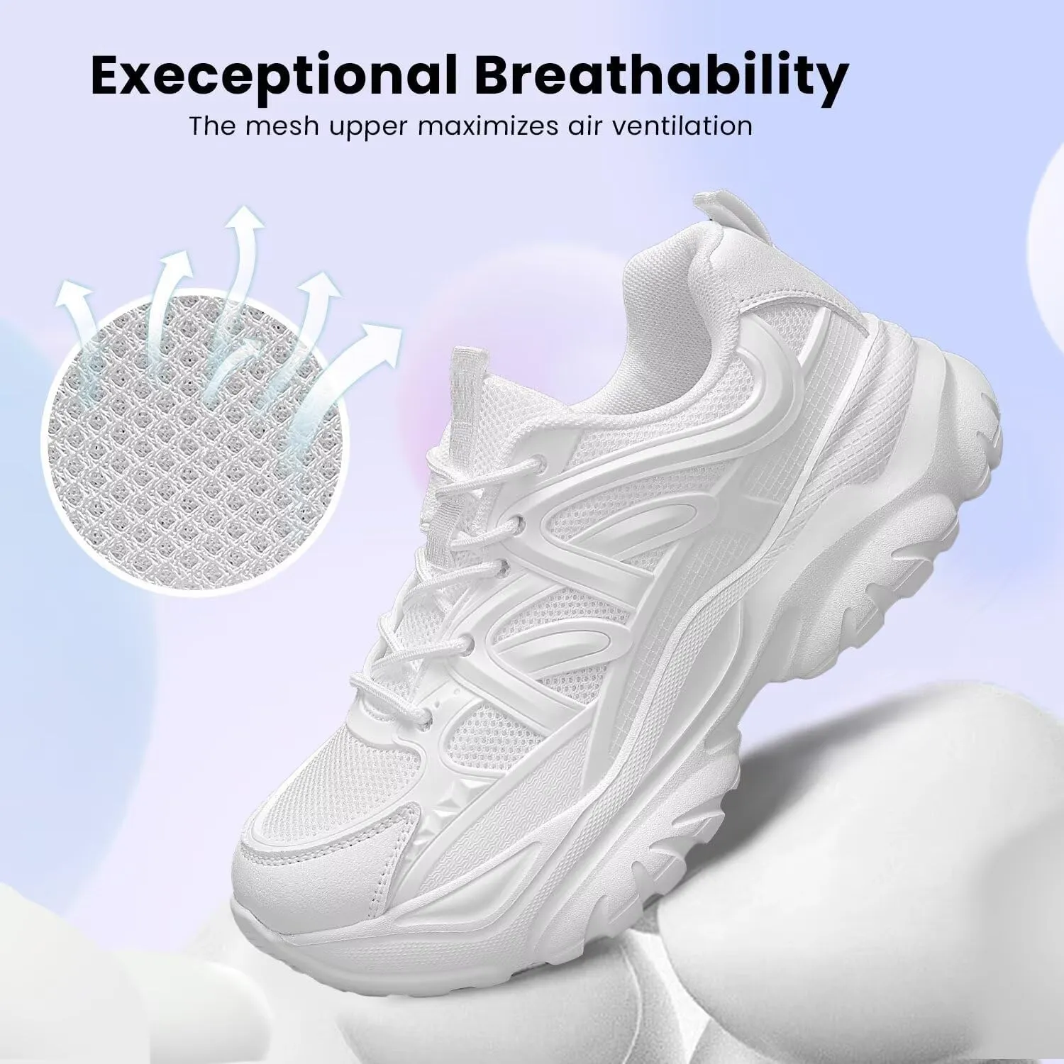 Women's Road Running Shoes Non Slip Ladies Walking Fashion Athletic Sneakers Work Gym Comfort Lightweight Mesh Soft Sole