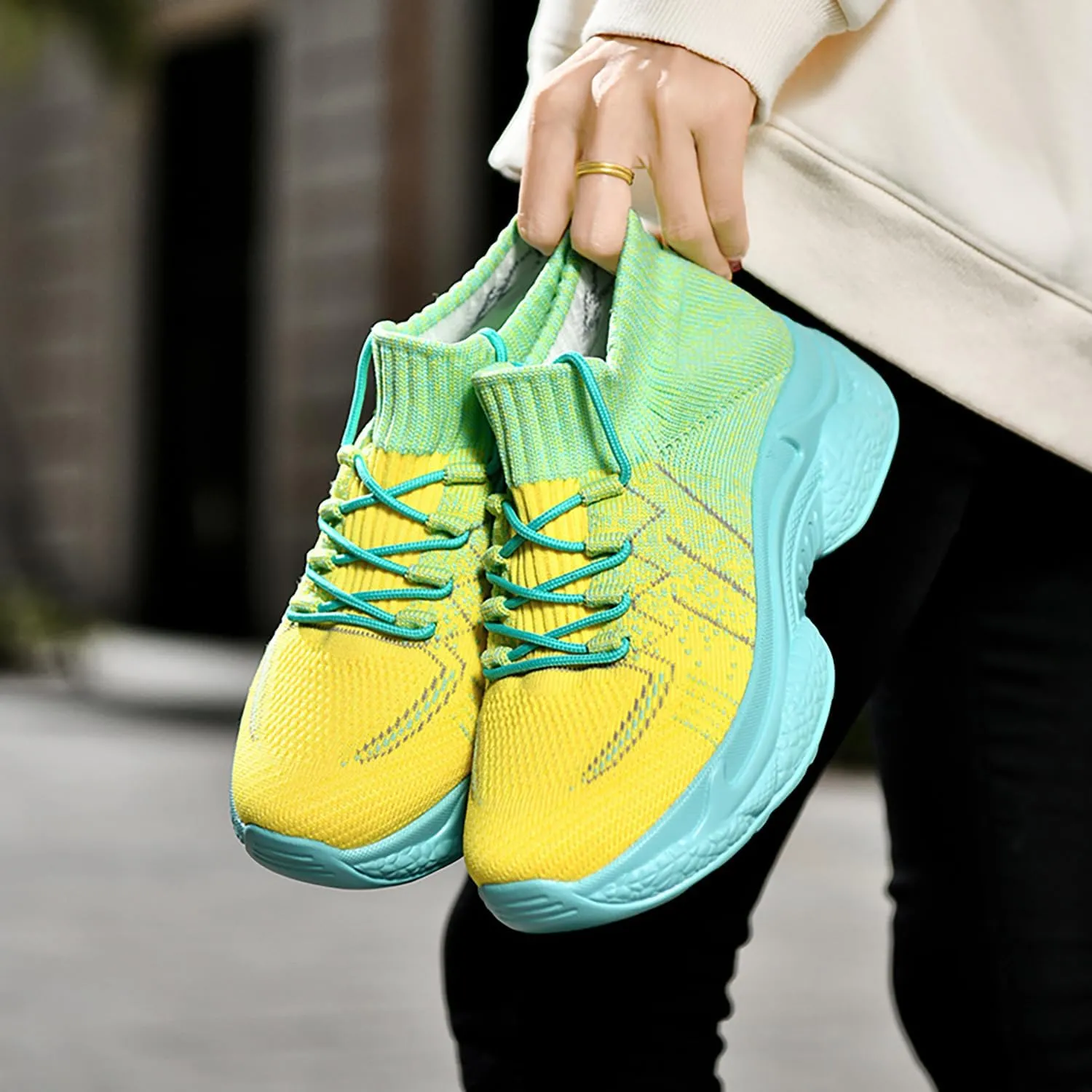 Womens Running Shoes Slip-on Walking Tennis Sneakers Lightweight Breathable Casual Soft Sole Mesh Workout Sports Shoes