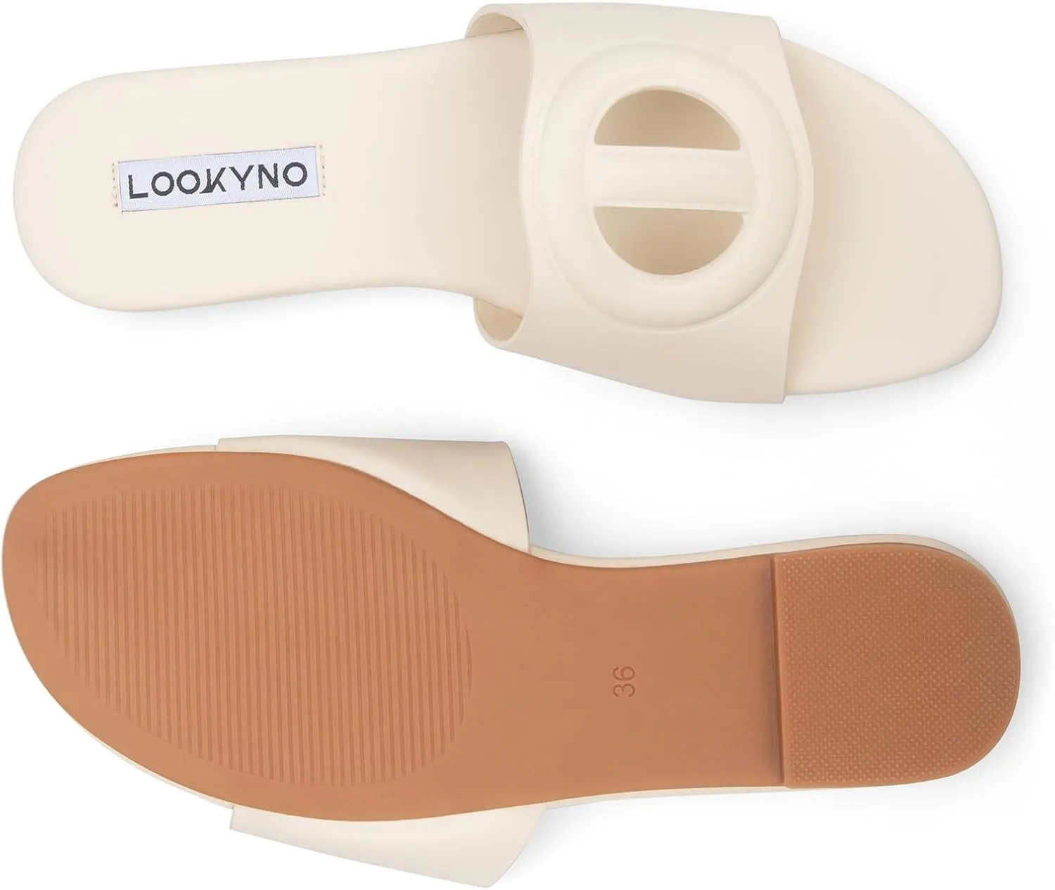 Womens Sandals Dressy Summer Flat Sandals 2025 Open Toe Slippers Slip On Slides with Semicircle Cutouts