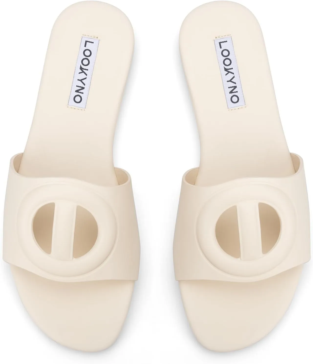 Womens Sandals Dressy Summer Flat Sandals 2025 Open Toe Slippers Slip On Slides with Semicircle Cutouts