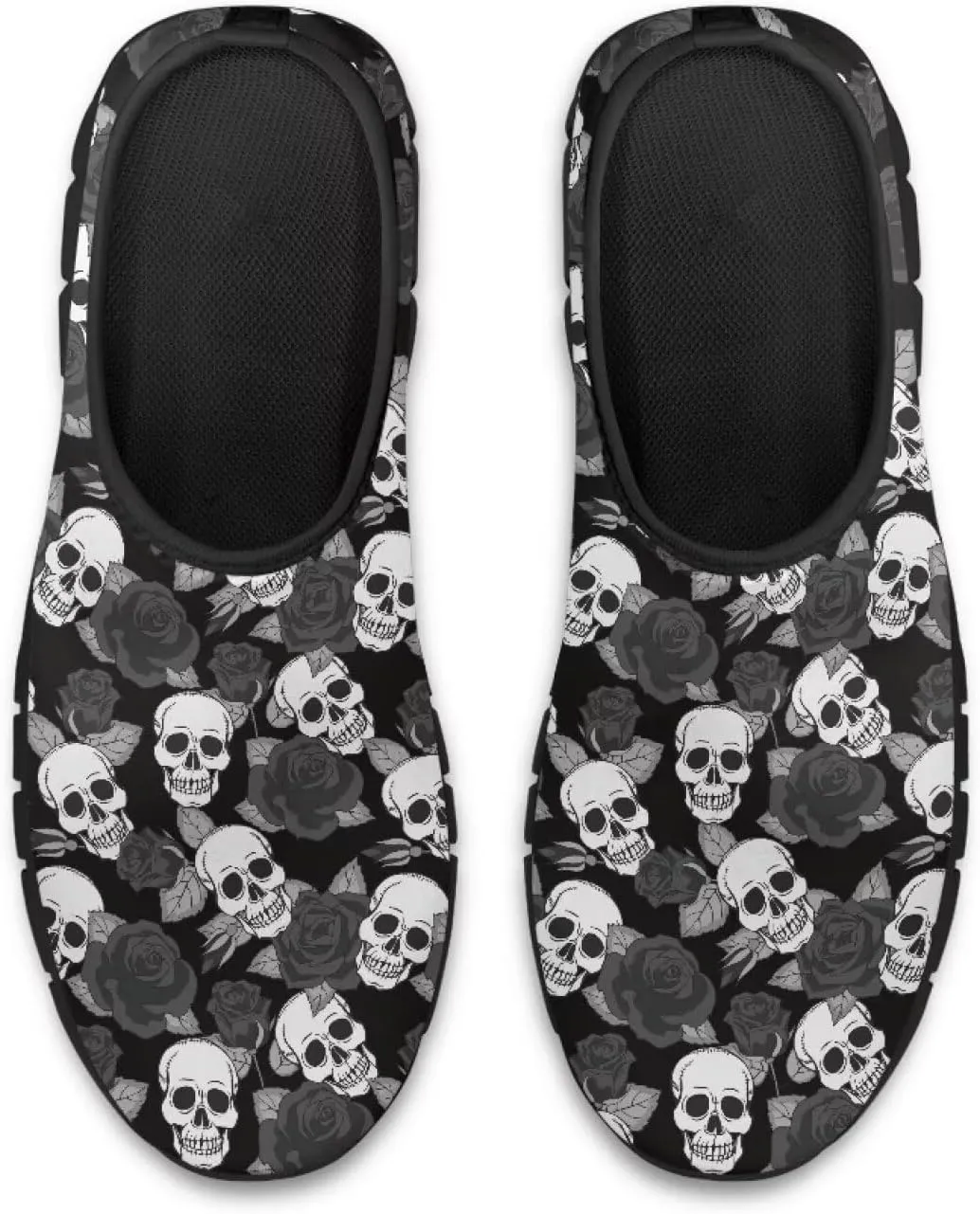 Women's Skull Sneaker Casual Low Top Walking Sneaker Outdoor Breathable Slip On Lightweight Soft Shoes for Women