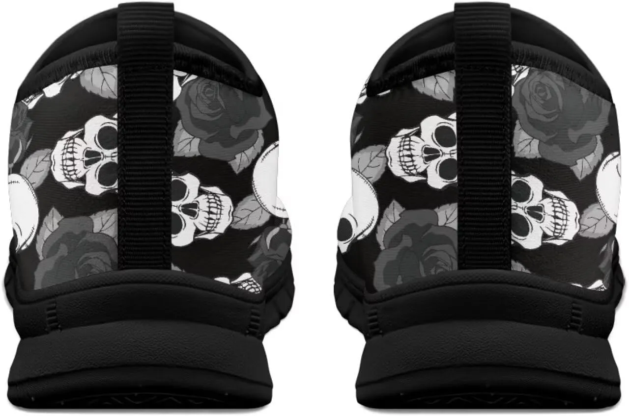 Women's Skull Sneaker Casual Low Top Walking Sneaker Outdoor Breathable Slip On Lightweight Soft Shoes for Women