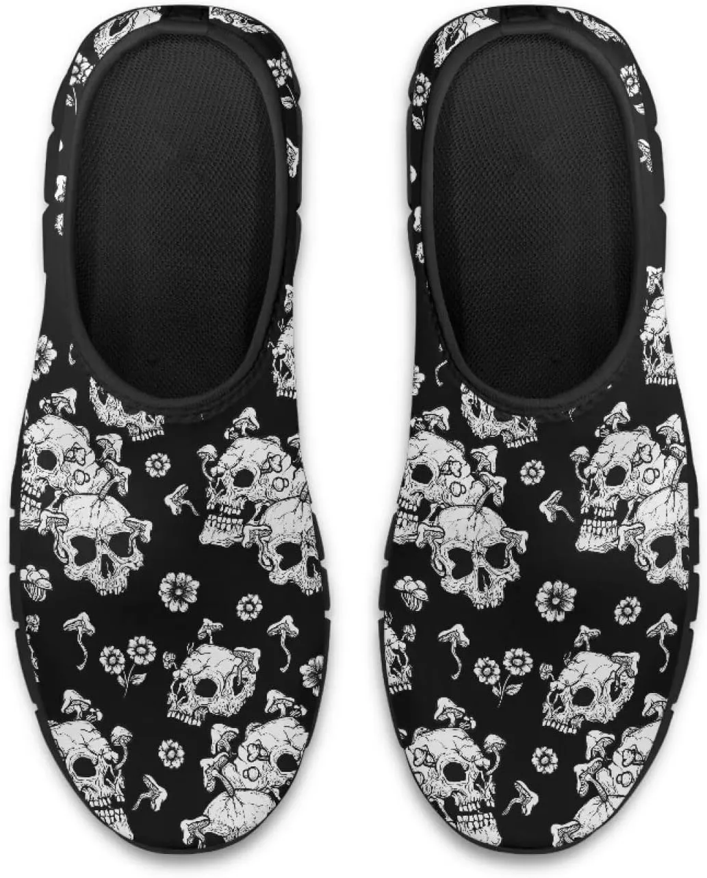 Women's Skull Sneaker Casual Low Top Walking Sneaker Outdoor Breathable Slip On Lightweight Soft Shoes for Women