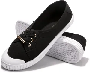 Women's Slip on Canvas Sneakers Low Top Comfort Walking Shoes Casual PU Sneakers Fashion Tennis Shoes