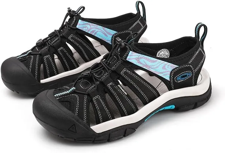 Women's Sport Hiking Sandals Closed Toe Outdoor Athletic Walking Sandal with Arch Support for Wide Feet Women Lightweight Summer Barefoot Beach Water Shoes