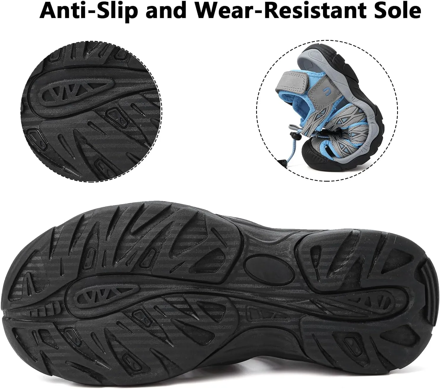 Women's Sport Hiking Sandals Closed Toe Summer Outdoor Athletic Walking Sandal Adventure Lightweight Comfortable Beach Sandals Water Shoes