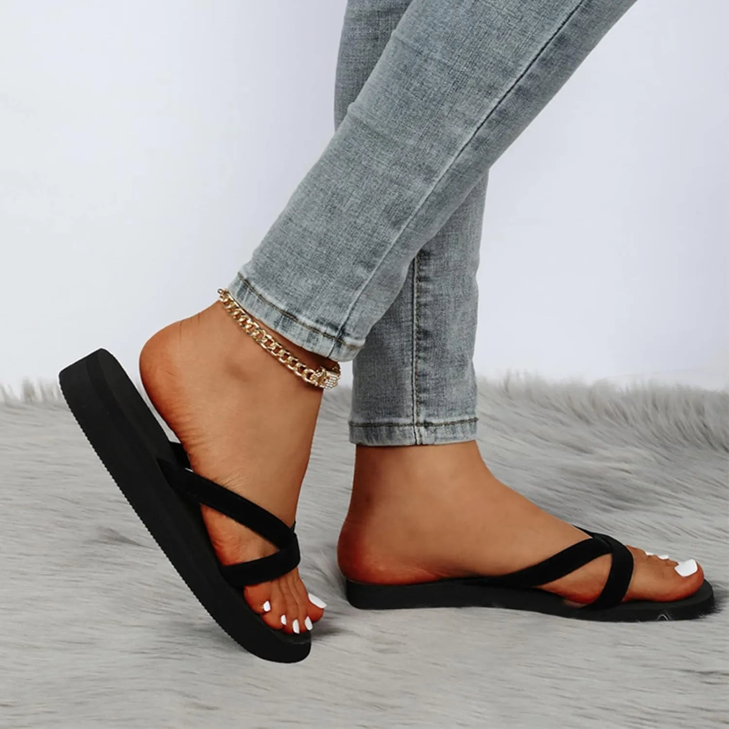 Women's Yoga Foam Flip Flops with Arch Support Thong Sandals Non-Slip Yoga Mat Comfortable Beach Thong Sandals