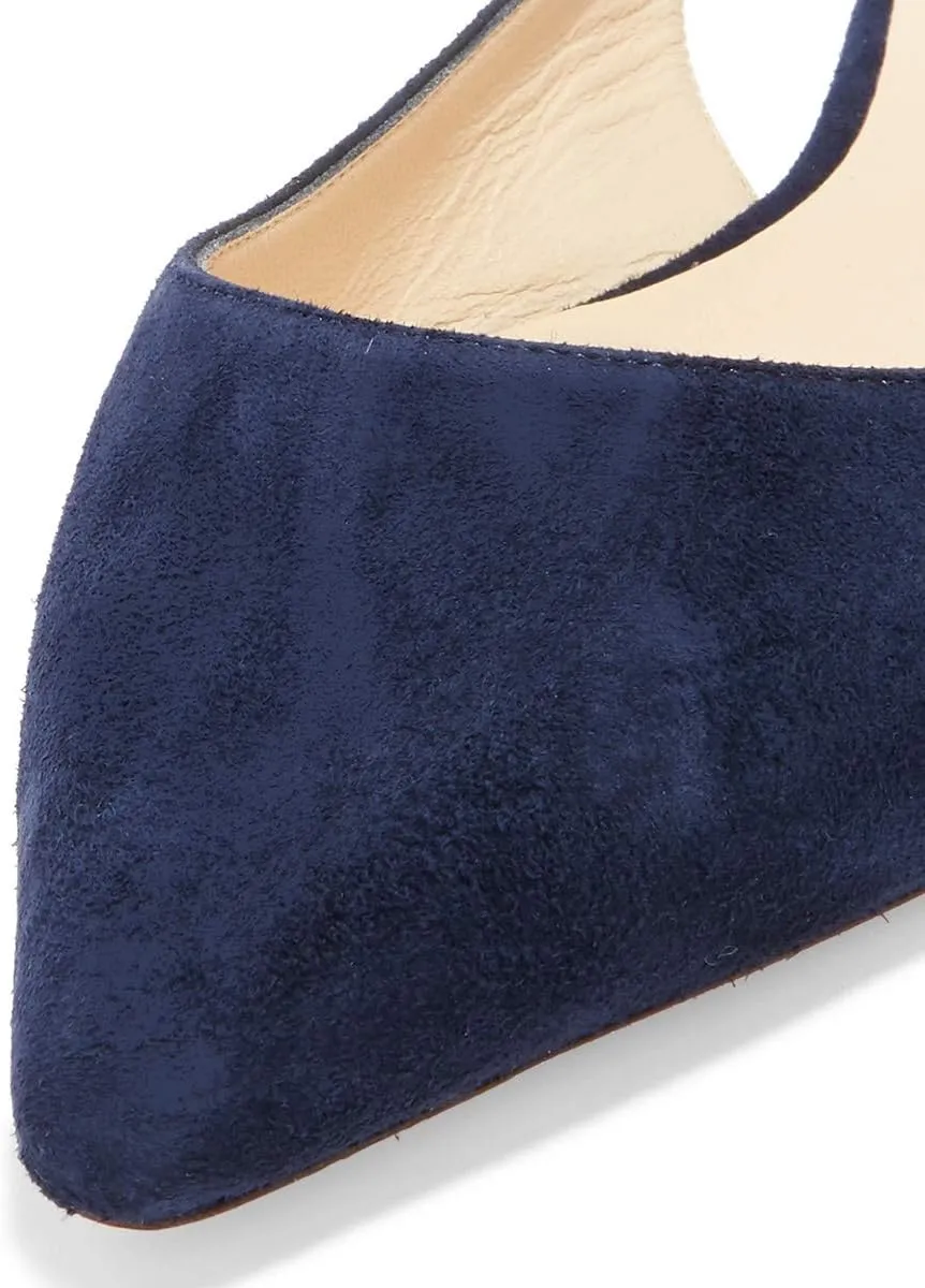 XYD Women Pointy Toe Slingback Ballet Flats Low Heel Slip On Sandals Comfortable Backless Walking Dress Shoes