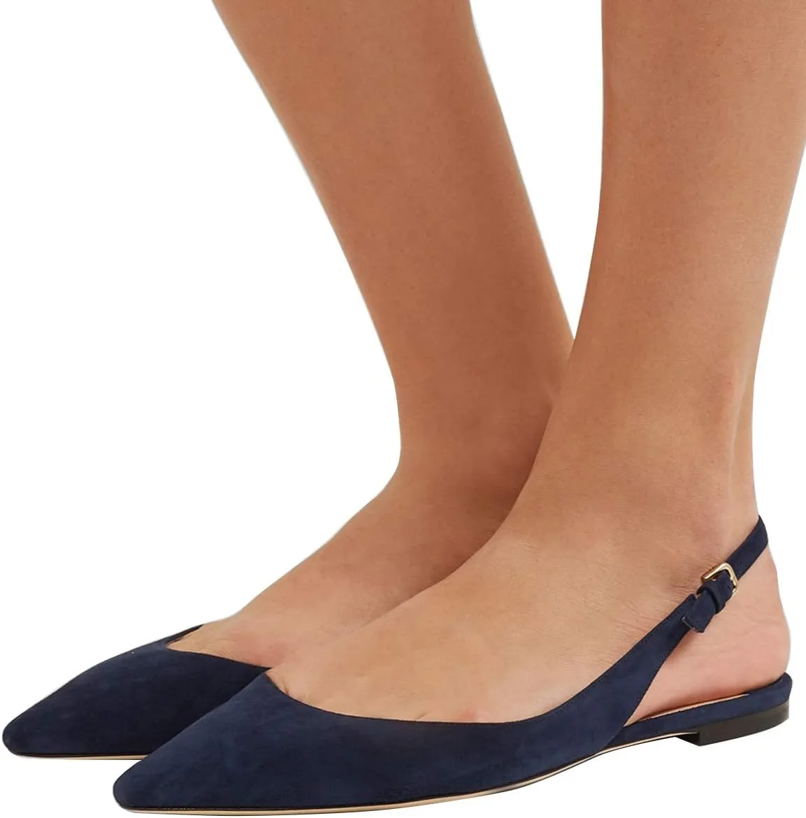 XYD Women Pointy Toe Slingback Ballet Flats Low Heel Slip On Sandals Comfortable Backless Walking Dress Shoes