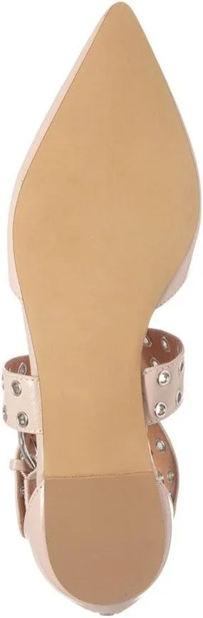 XYD Women Retro Crossover Strap Eyelet Pointed Toe Flats Sandals Back Zip D'Orsay Low Heel Buckle Dress Shoes