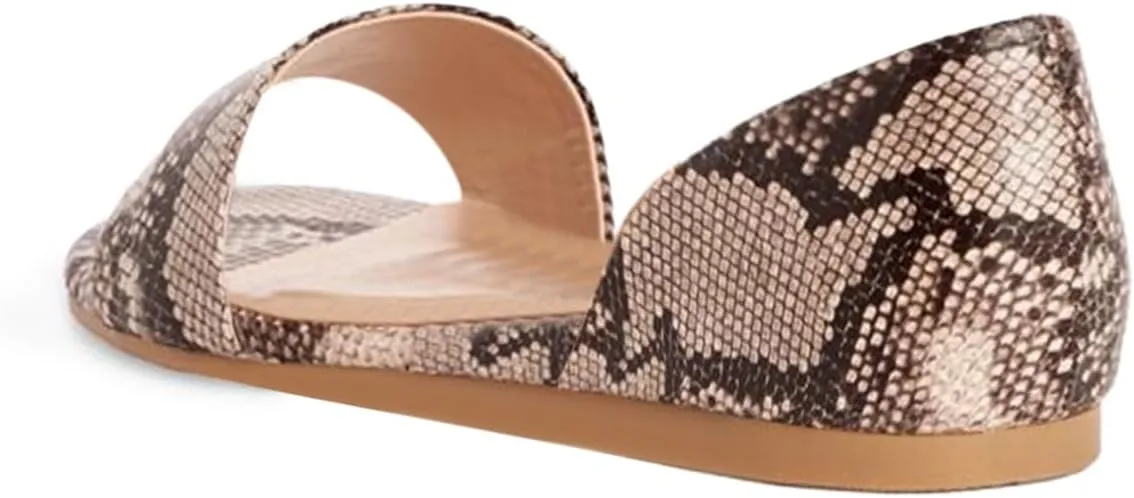YDN Western Open Toe D'Orsay Casual Flats Sandals Slip on Comfy Walking Shoes Size 4-16 US
