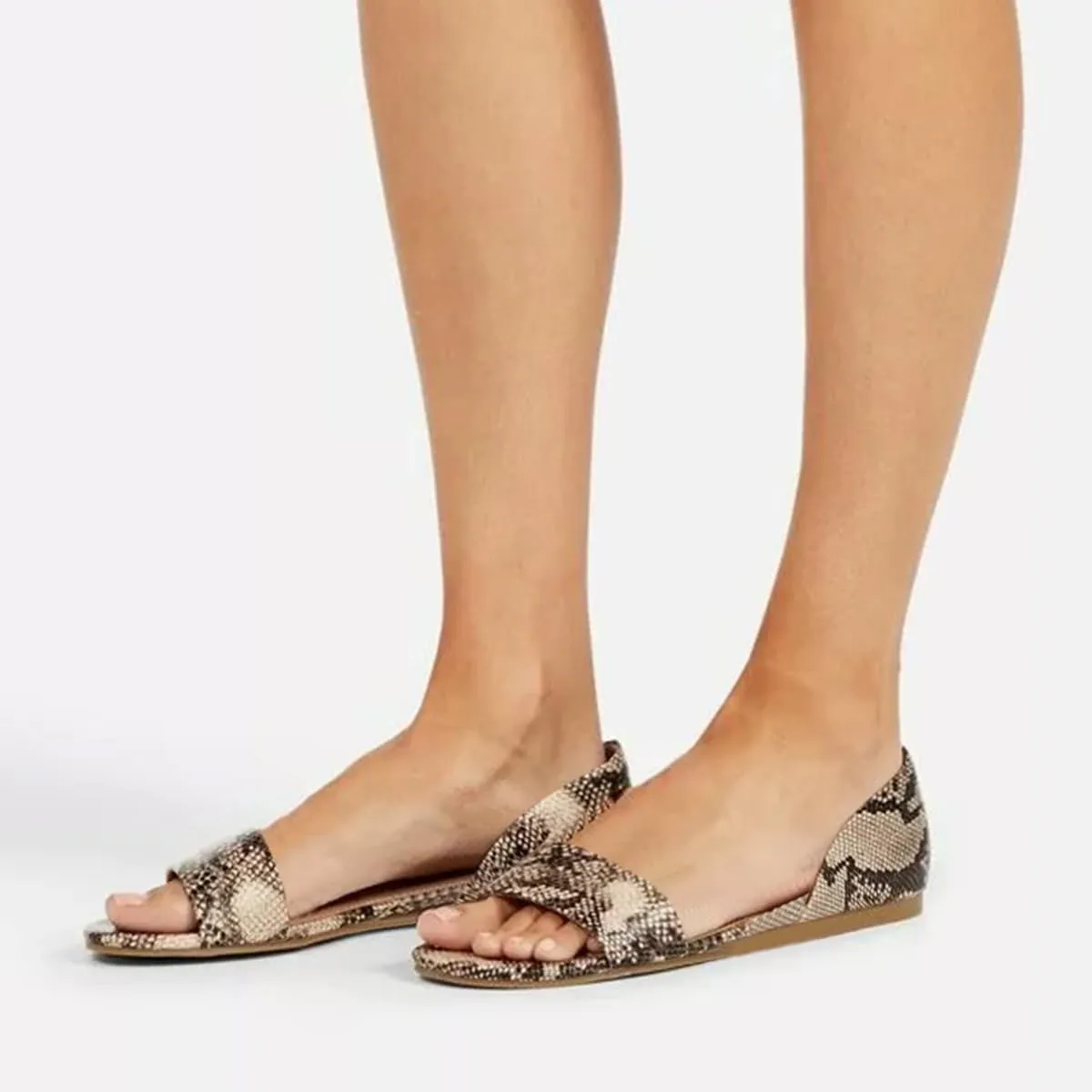YDN Western Open Toe D'Orsay Casual Flats Sandals Slip on Comfy Walking Shoes Size 4-16 US
