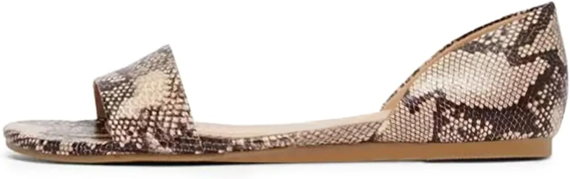 YDN Western Open Toe D'Orsay Casual Flats Sandals Slip on Comfy Walking Shoes Size 4-16 US