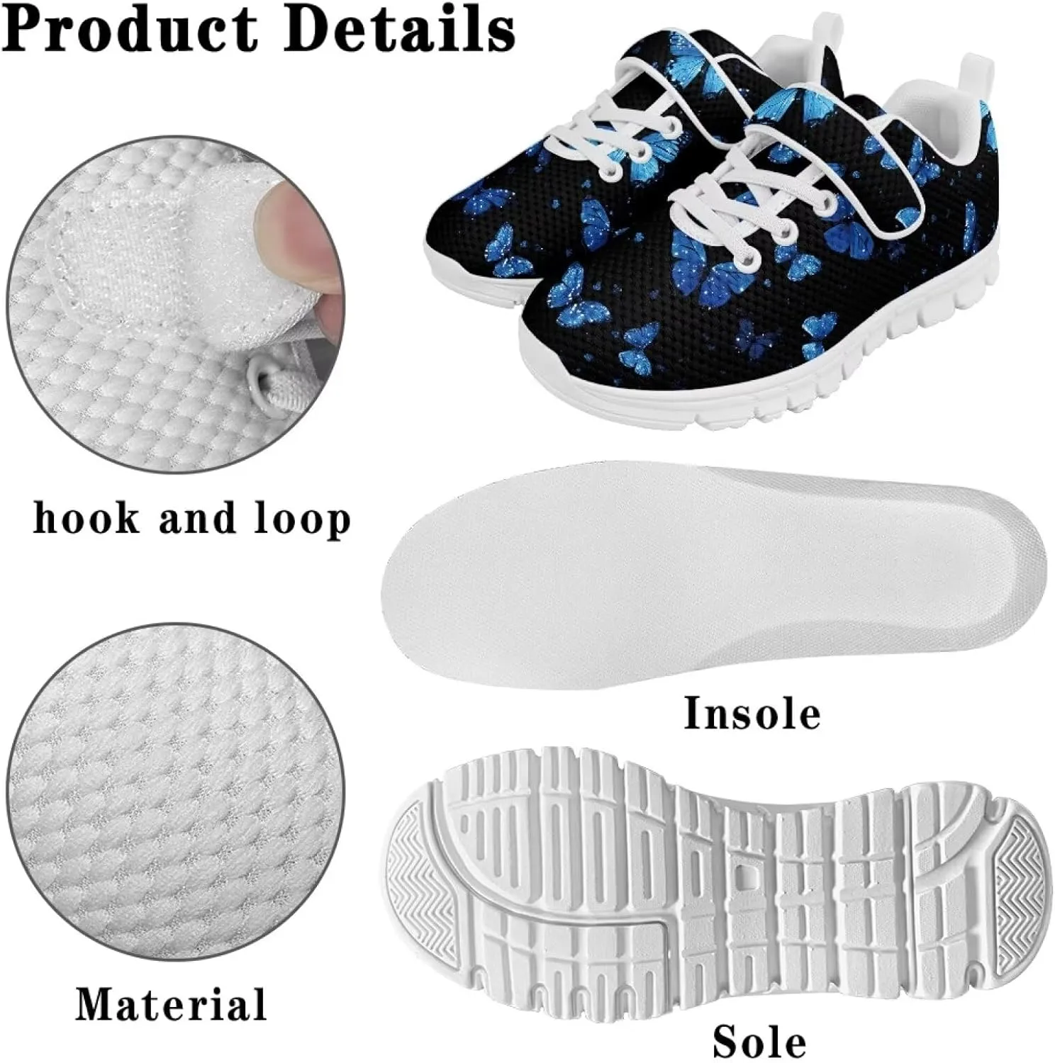 YEXIATODO Boys Girls Sneakers Kids No Tie Shoelaces Shoes Comfort Anti-Slip Walking Shoes for Indoor Outdoor US Size 1-13