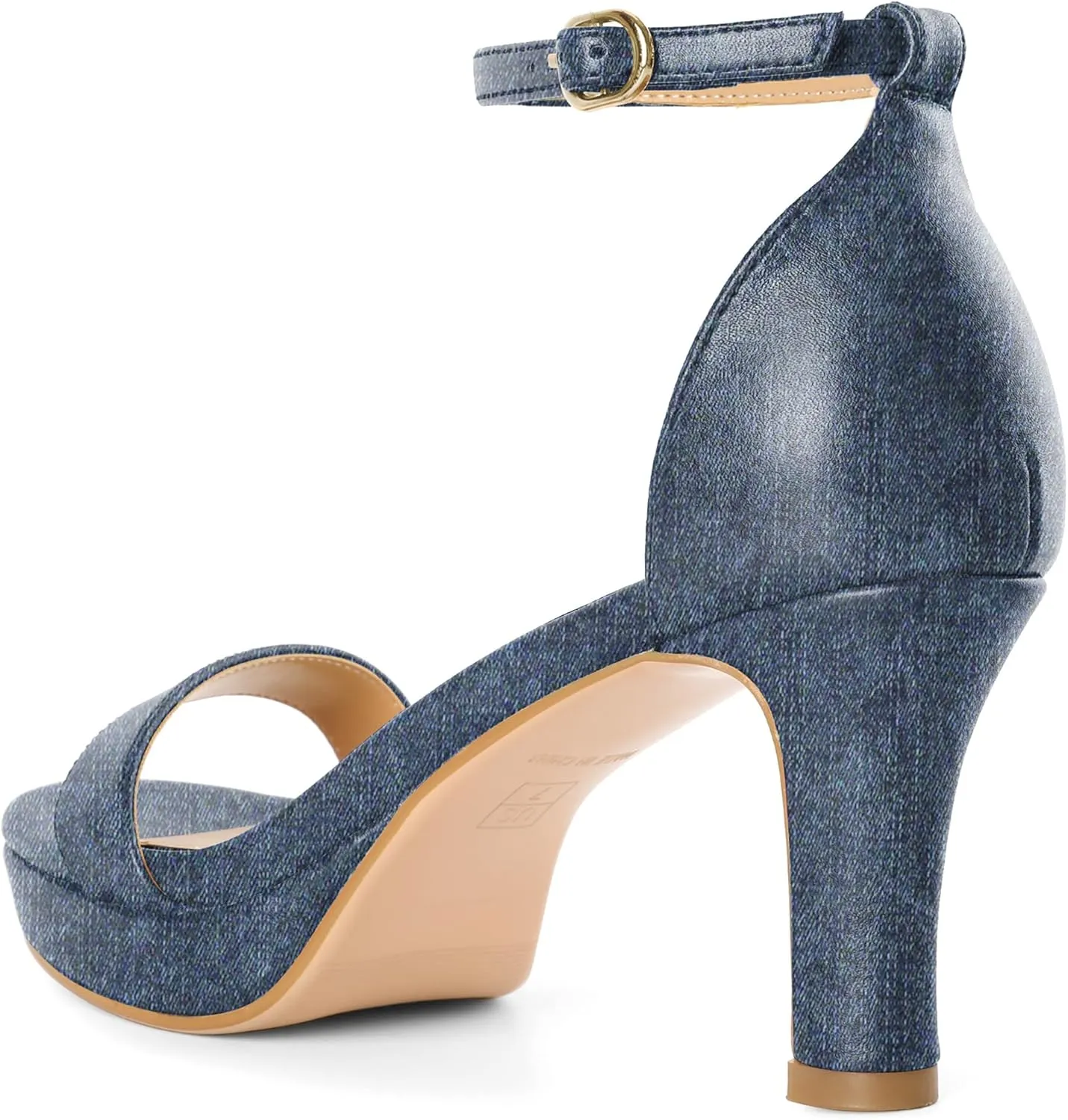 YODEKS Women's Heeled Sandals Platform Sandals Chunky Heels Open Toe Strappy Block Heel with Adjustable Ankle Strap