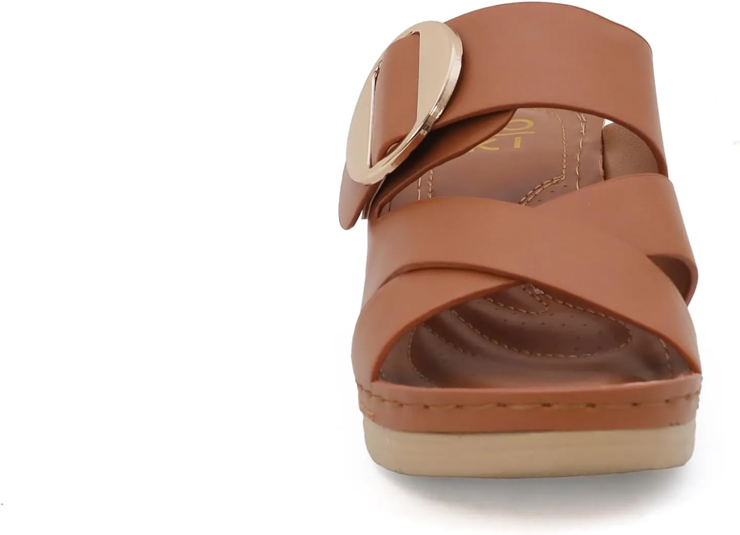 YOKI IRENA Women’s Slides Comfort Wedge Sandals with Crisscross Upper & Buckle, Dressy Sandals Women, Wedge Sandals for Women, Women's Sandals Comfortable, Summer Sandals
