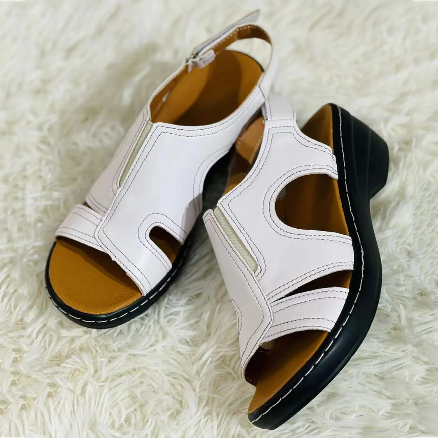 ZBYY Sandals for Women Wide Width,Summer Comfy Platforms Sandals Beach Travel Shoes Casual Gladiator Outdoor Sandals