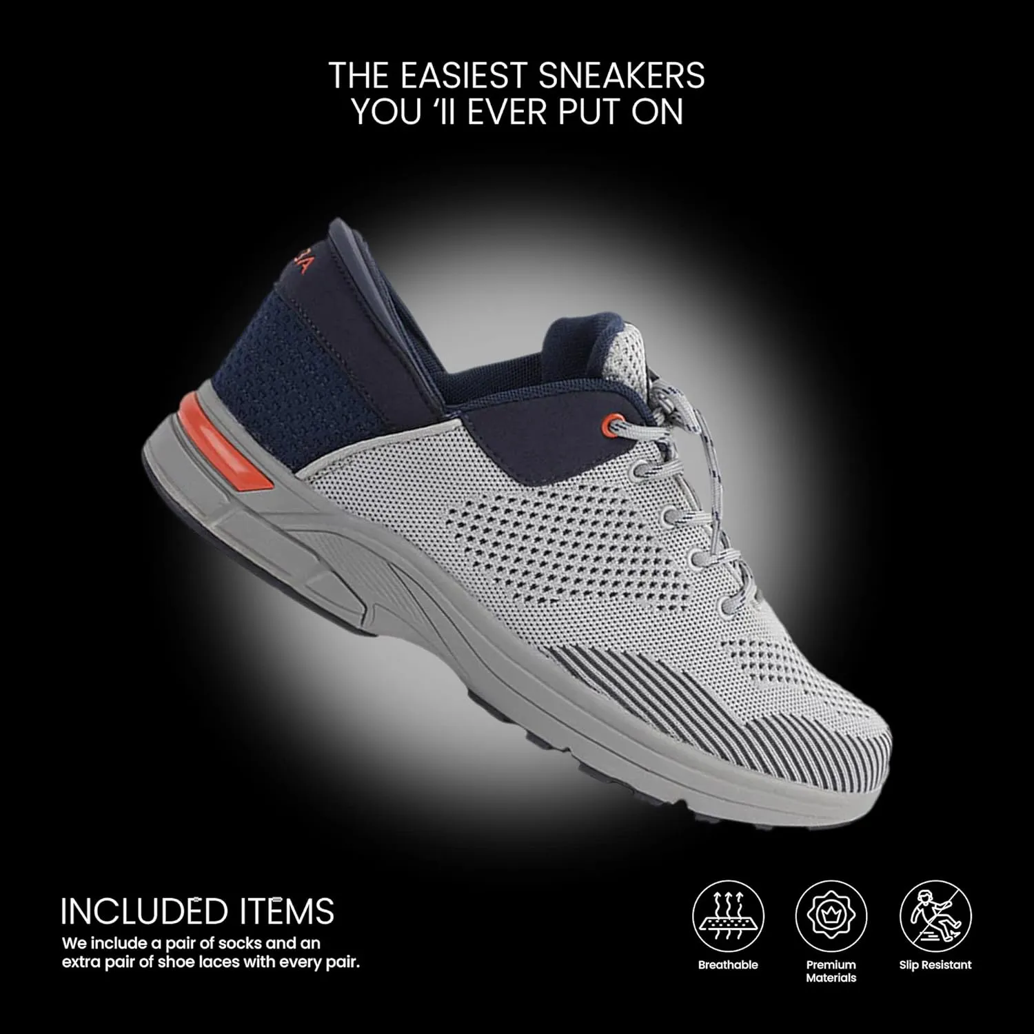 ZEBA Hands Free Slip on Sneakers for Men - Step Up Your Comfort and Style with Perfect Walking Shoes and Fashion Sneakers