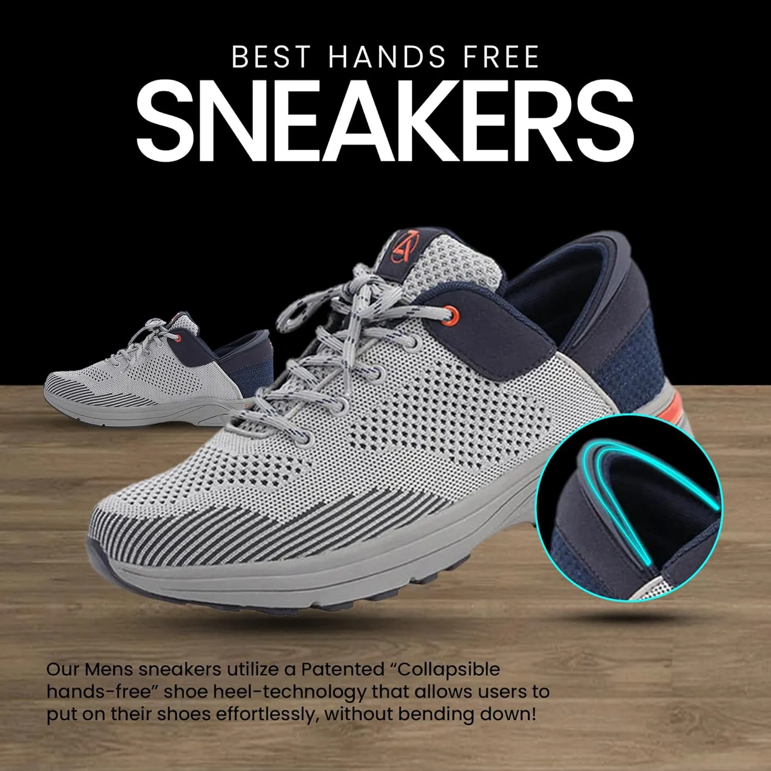ZEBA Hands Free Slip on Sneakers for Men - Step Up Your Comfort and Style with Perfect Walking Shoes and Fashion Sneakers