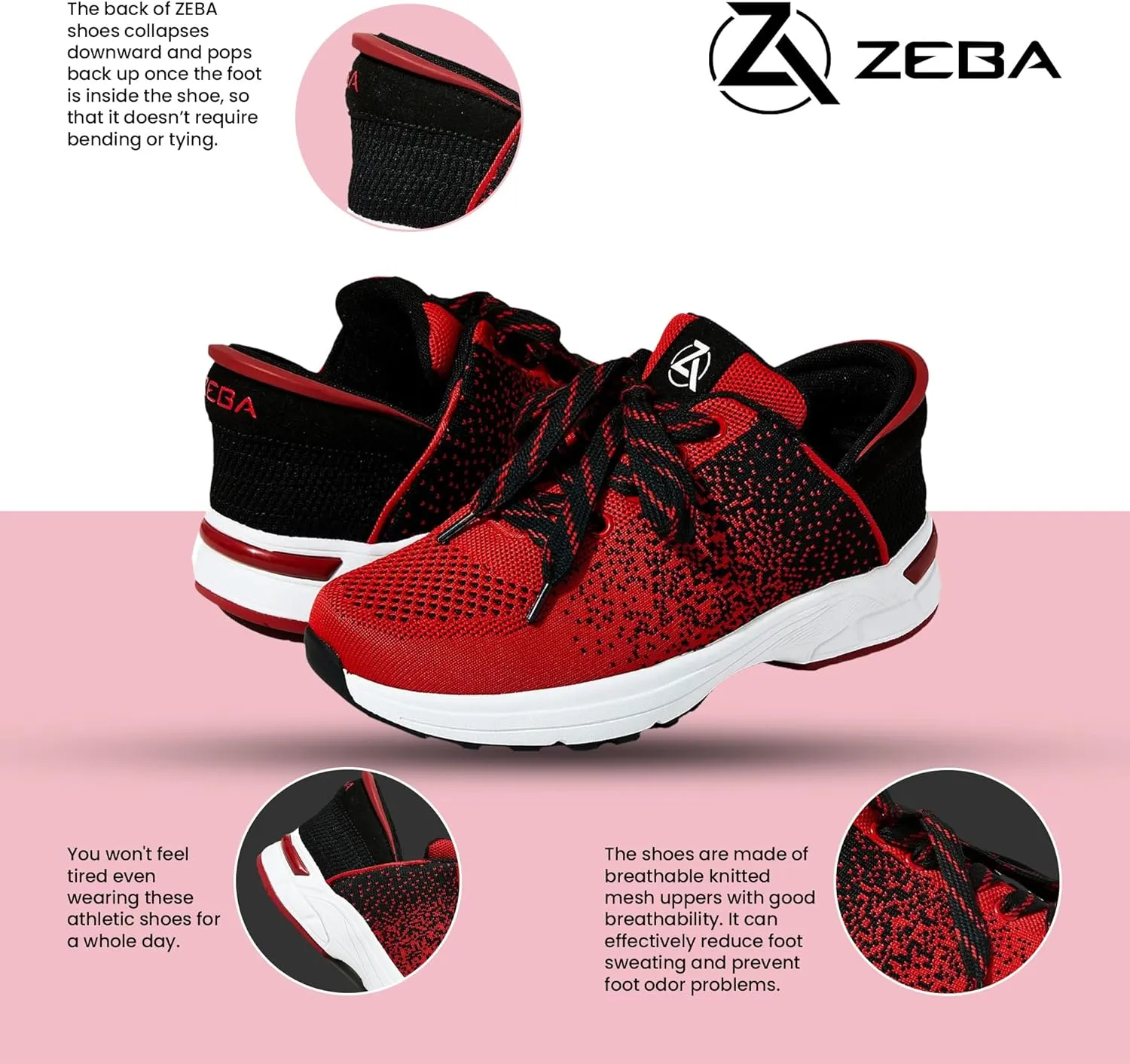 ZEBA Hands Free Slip on Sneakers for Women - Step Up Your Comfort and Style with Perfect Walking Shoes and Fashion Sneakers