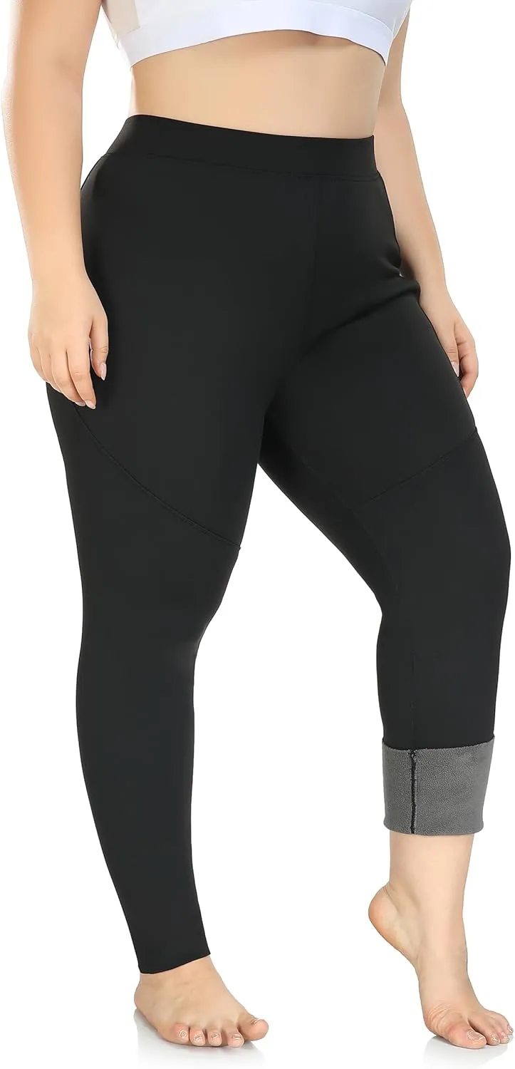 ZERDOCEAN Women's Plus Size Fleece Lined Leggings with Pocket High Waist Winter Thermal Soft Workout Pants