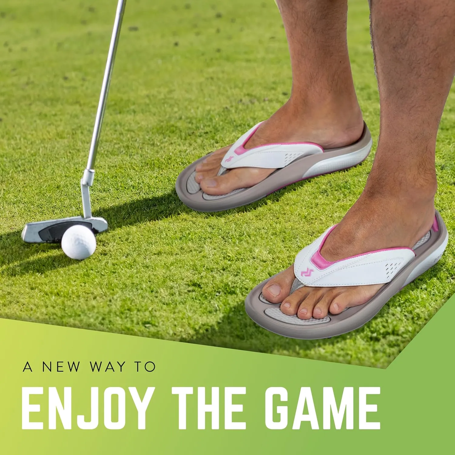 ZORIZ Zoomy Golf Sandals - Unisex Golf Flip Flops With Removable Tornado Golf Cleats - Mens and Womens Sandals for Walking, Beach, or Sports