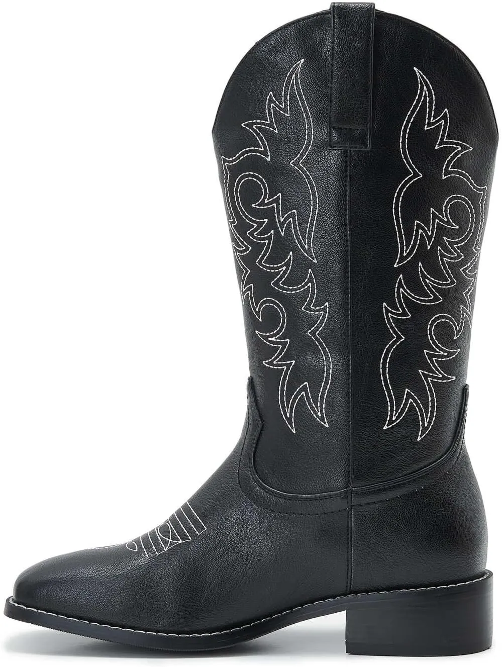 ZXHYZLZ Western Cowboy Boots for Women - Mid Calf Embroidered Cowgirl Boots, Slip On Pointed Toe Chunky Heel Fashion Retro Classic Boots